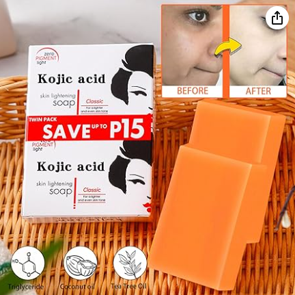 Savon Éclaircissant Kojie San : Action Ciblée Anti-Taches Brunes, Anti-Acné et Hydratation à l'Huile de Coco