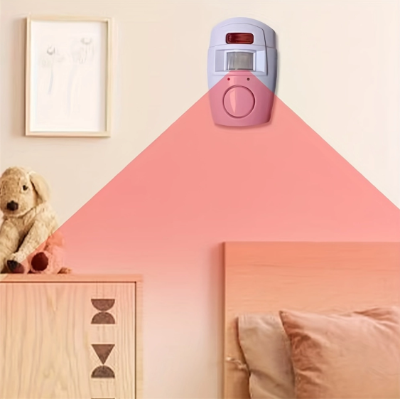 Mini Alarme Sans Fil Détecteur de Mouvement PIR — Sirène 105 dB + 2 Télécommandes