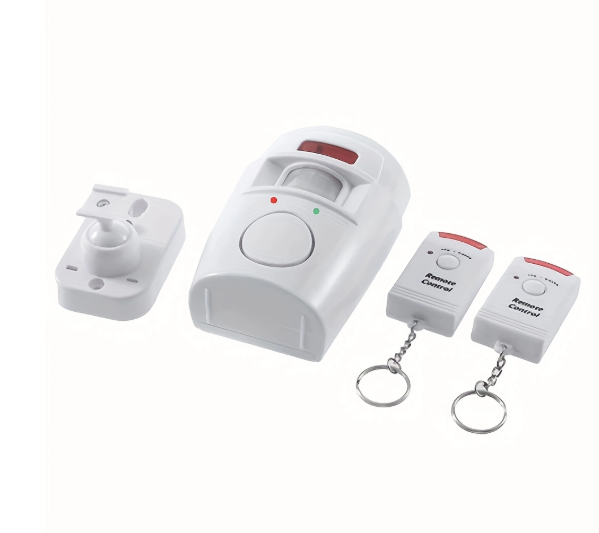 Mini Alarme Sans Fil Détecteur de Mouvement PIR — Sirène 105 dB + 2 Télécommandes